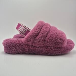 UGG "Fluff Yeah" Fuchsia Pink Womens Slides/Slippers Size 9